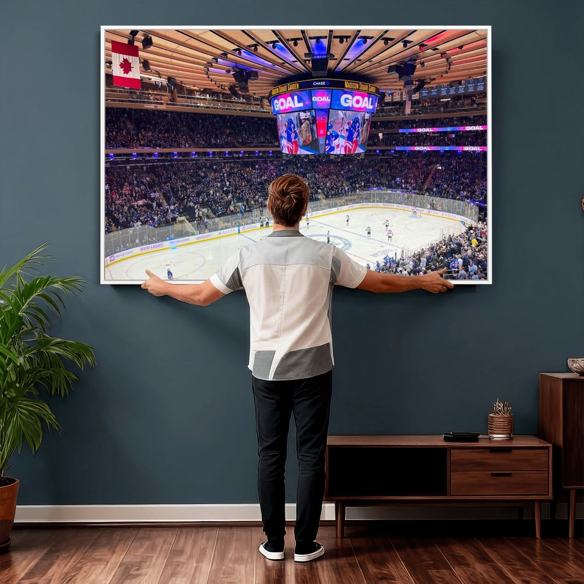 36401-MGV-CV-36X24 - Madison Square Garden New York Rangers Hockey Stadium Wall Art Canvas