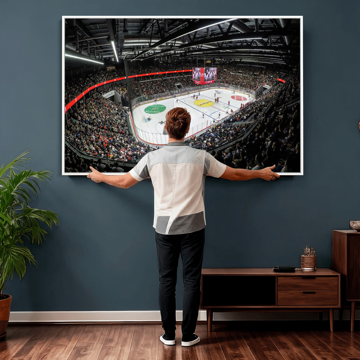 46282-MGV-CV-36X24 - Vaudoise Lausanne Ice Hockey Arena Stadium Wall Art Canvas