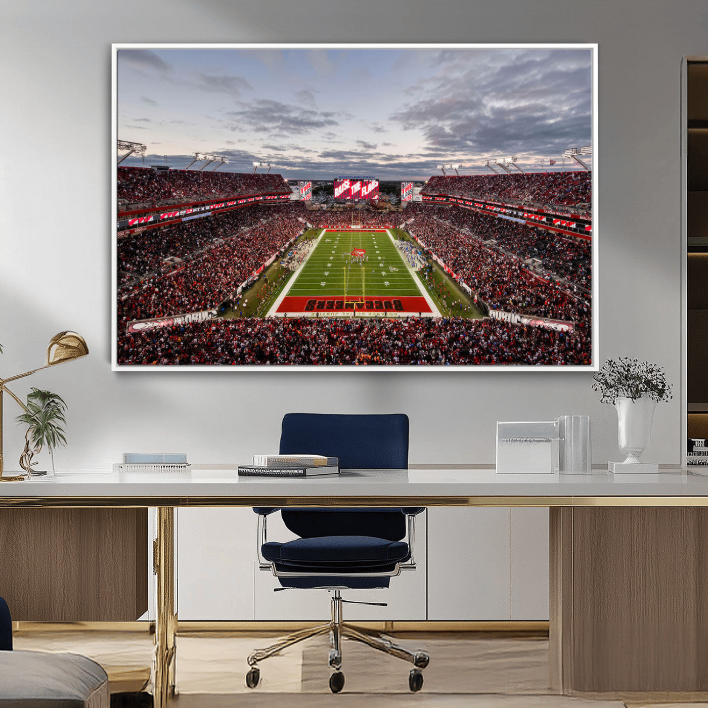 MGV-FC-36X24 - Florida Tampa Raymond James Stadium Wall Art Canvas Print - NFL Football Stadium Print Canvas
