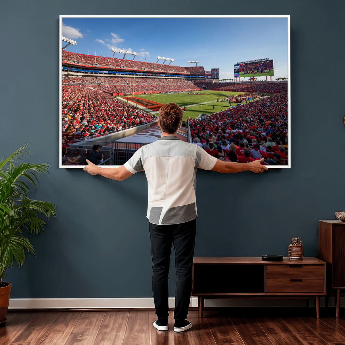 65229-MGV-CV-36X24 - Florida Tampa Raymond James Stadium Wall Art Canvas Print - NFL Football Stadium Print