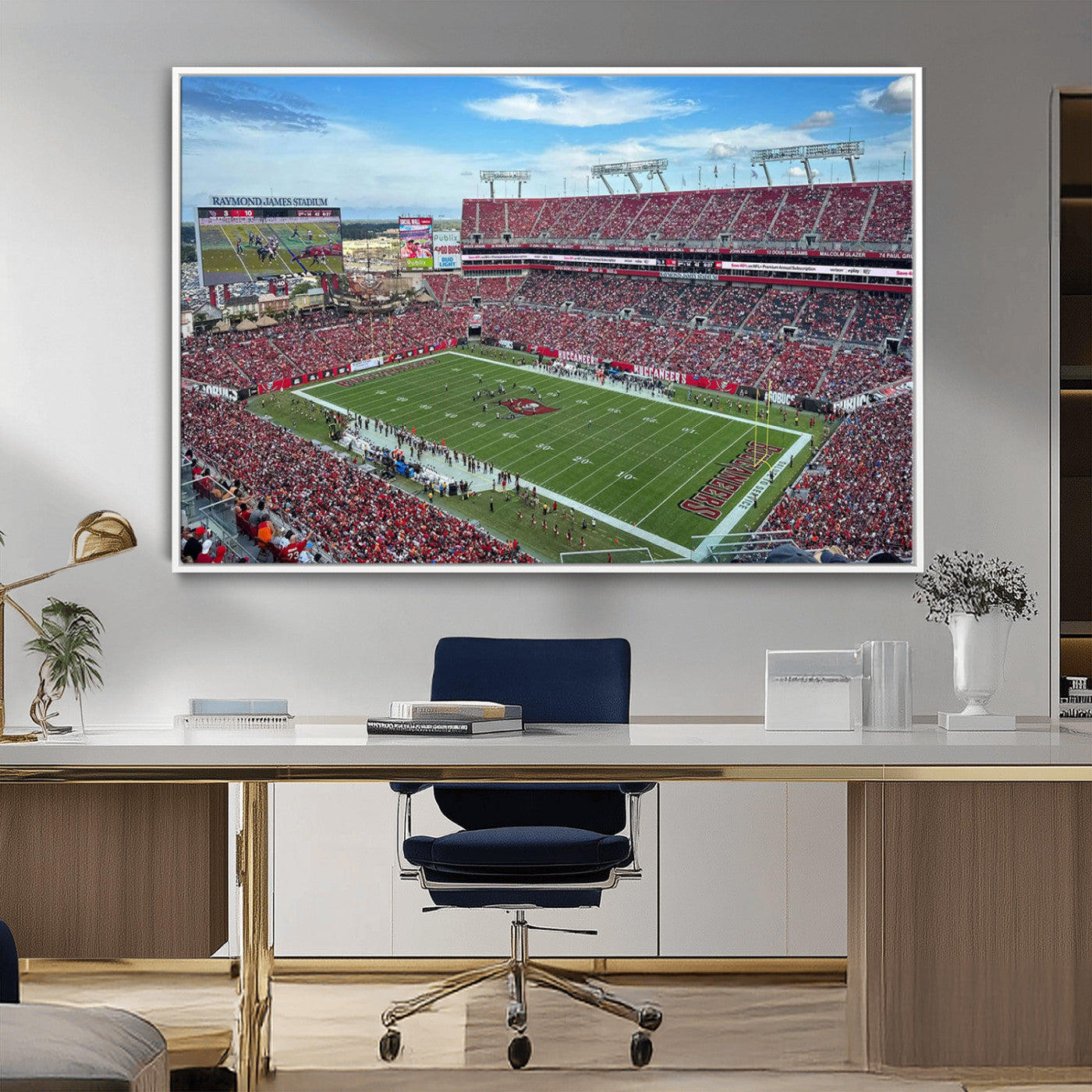 MGV-FC-36X24 - Florida Tampa Raymond James Stadium Wall Art Canvas Print - NFL Football Stadium Print Canvas