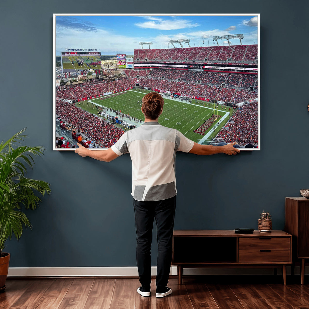 52828-MGV-CV-36X24 - Florida Tampa Raymond James Stadium Wall Art Canvas Print - NFL Football Stadium Print Canvas