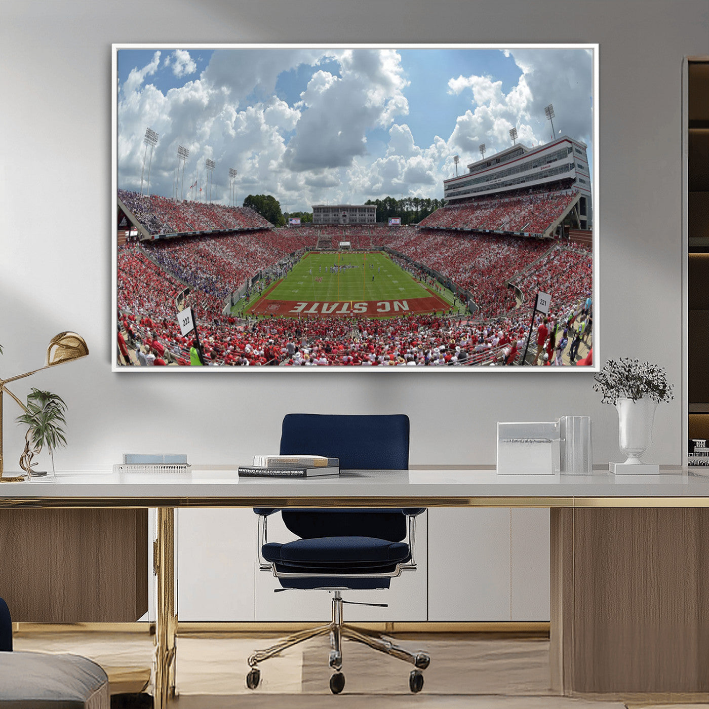 MGV-FC-36X24 - NC State Wolfpack Football Team Print Canvas- Raleigh Carter-Finley Stadium Wall Art Canvas Print