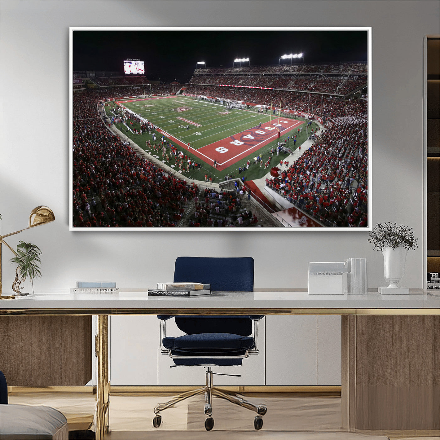 MGV-FC-36X24 - Houston Cougars Football Team Print - Houston TDECU Stadium Wall Art Canvas Print