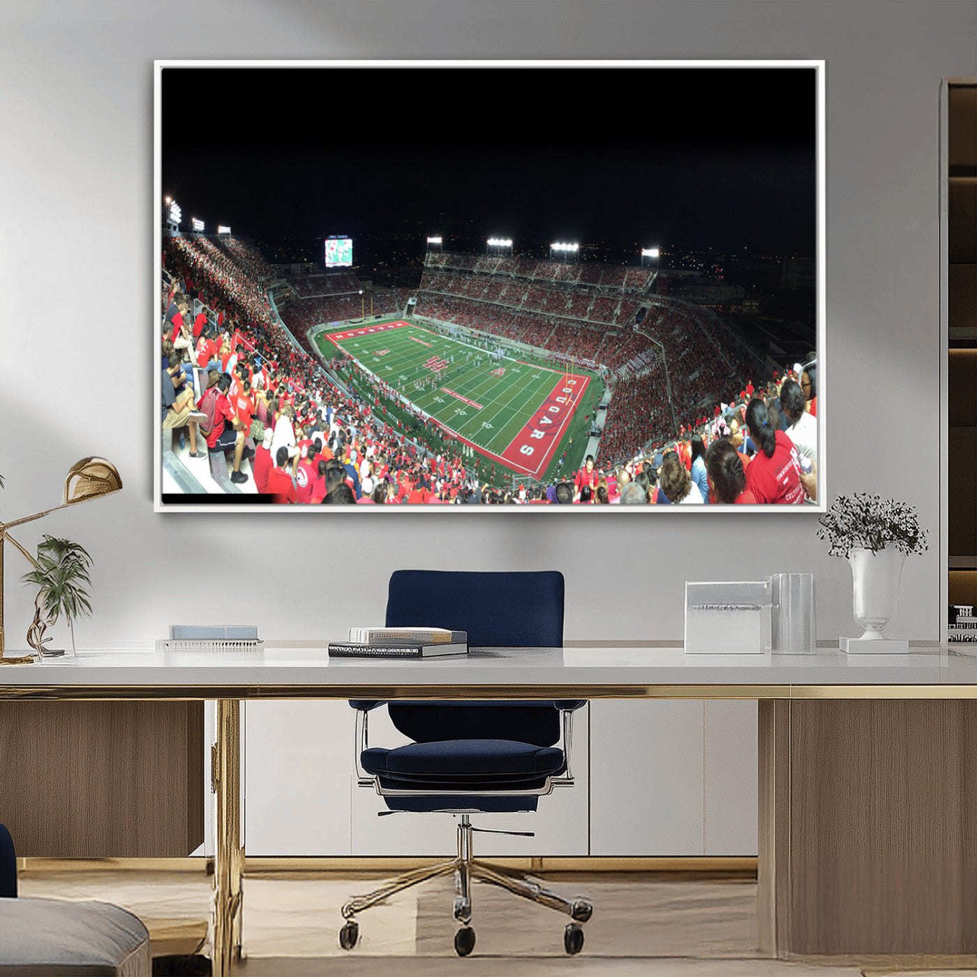 MGV-FC-36X24 - Houston Cougars Football Team Print - Houston TDECU Stadium Wall Art Canvas Print