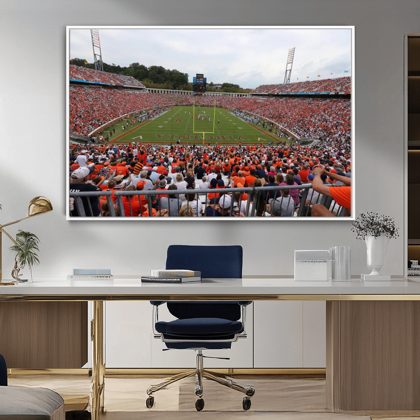 MGV-FC-36X24 - Virginia Cavaliers Football Team Print - Charlottesville Scott Stadium Print Wall Art Canvas