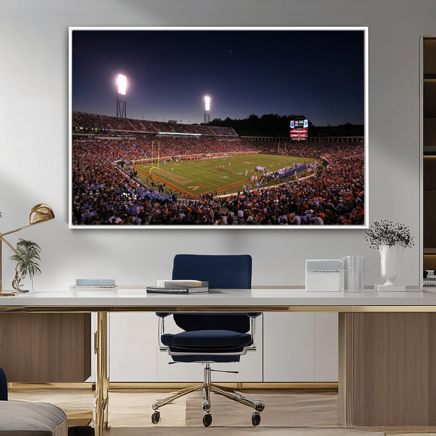 MGV-FC-36X24 - Virginia Cavaliers Football Team Print - Charlottesville Scott Stadium Canvas Print Wall Art