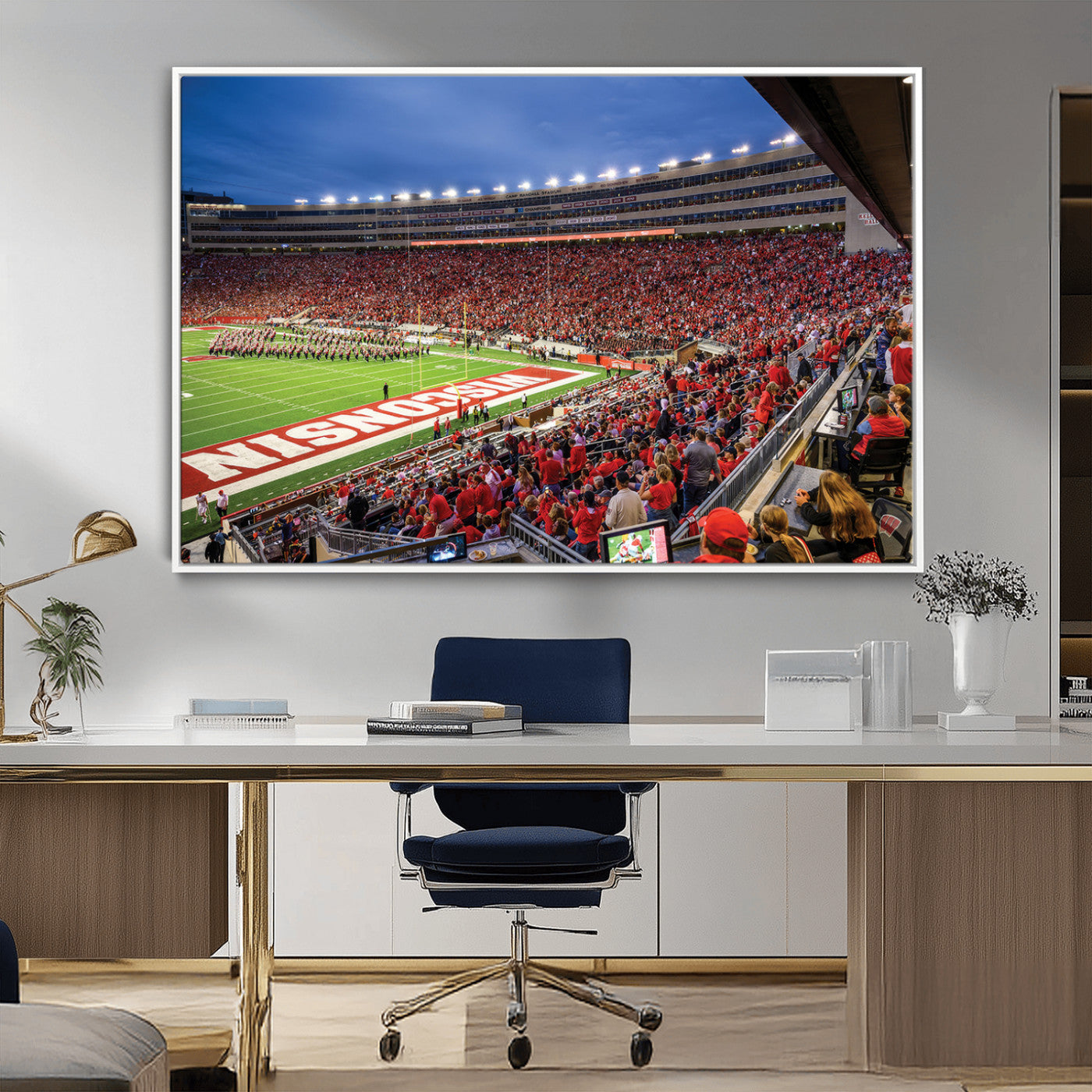 MGV-FC-36X24 - Wisconsin Badgers Football Team Print - Madison Camp Randall Stadium Wall Art, Wisconsin Badgers