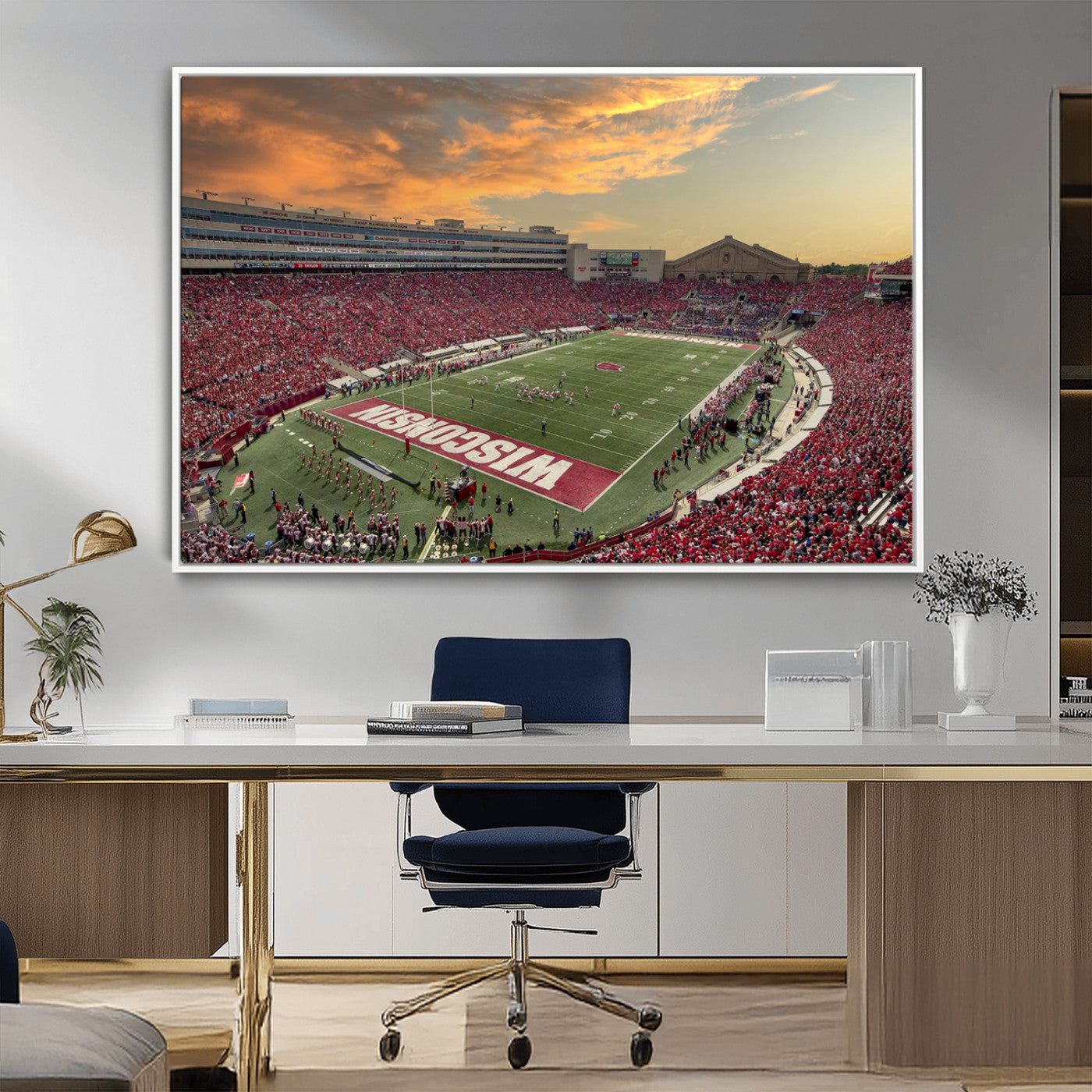 41472-MGV-CV-36X24-Camp Randall Stadium Wisconsin Badgers Large Wall Art Canvas Print | College Football Stadium Wall