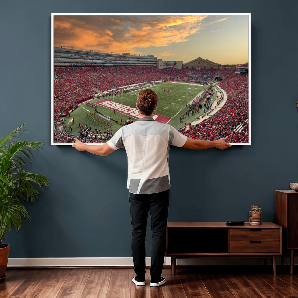 41472-MGV-CV-36X24 - Camp Randall Stadium Wisconsin Badgers Large Wall Art Canvas Print | College Football Stadium Wall