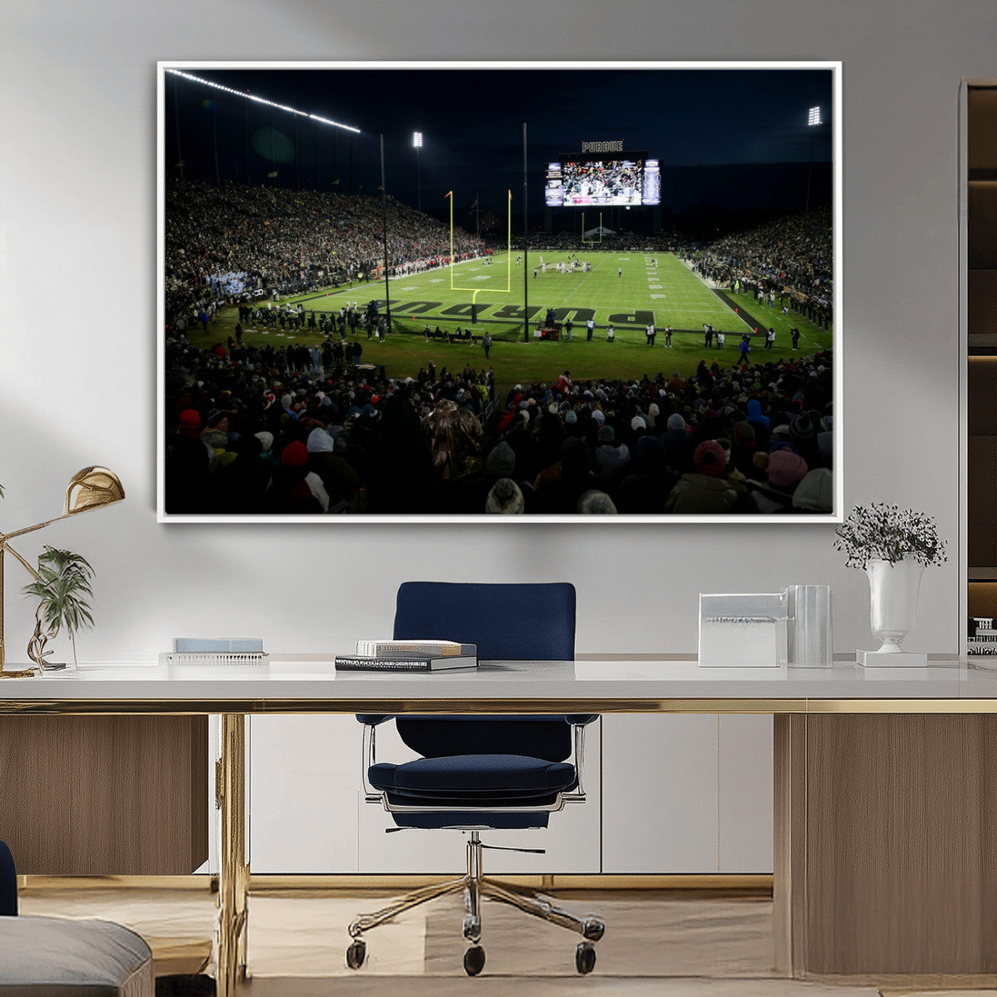 MGV-FC-36X24 - Purdue Boilermakers Football Team Print - West Lafayette Ross–Ade Stadium Wall Art Canvas Print