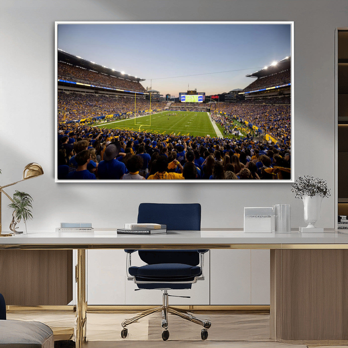 MGV-FC-36X24 - Pittsburgh Panthers Football Team Print - Pittsburgh Acrisure Stadium Wall Art Canvas Print