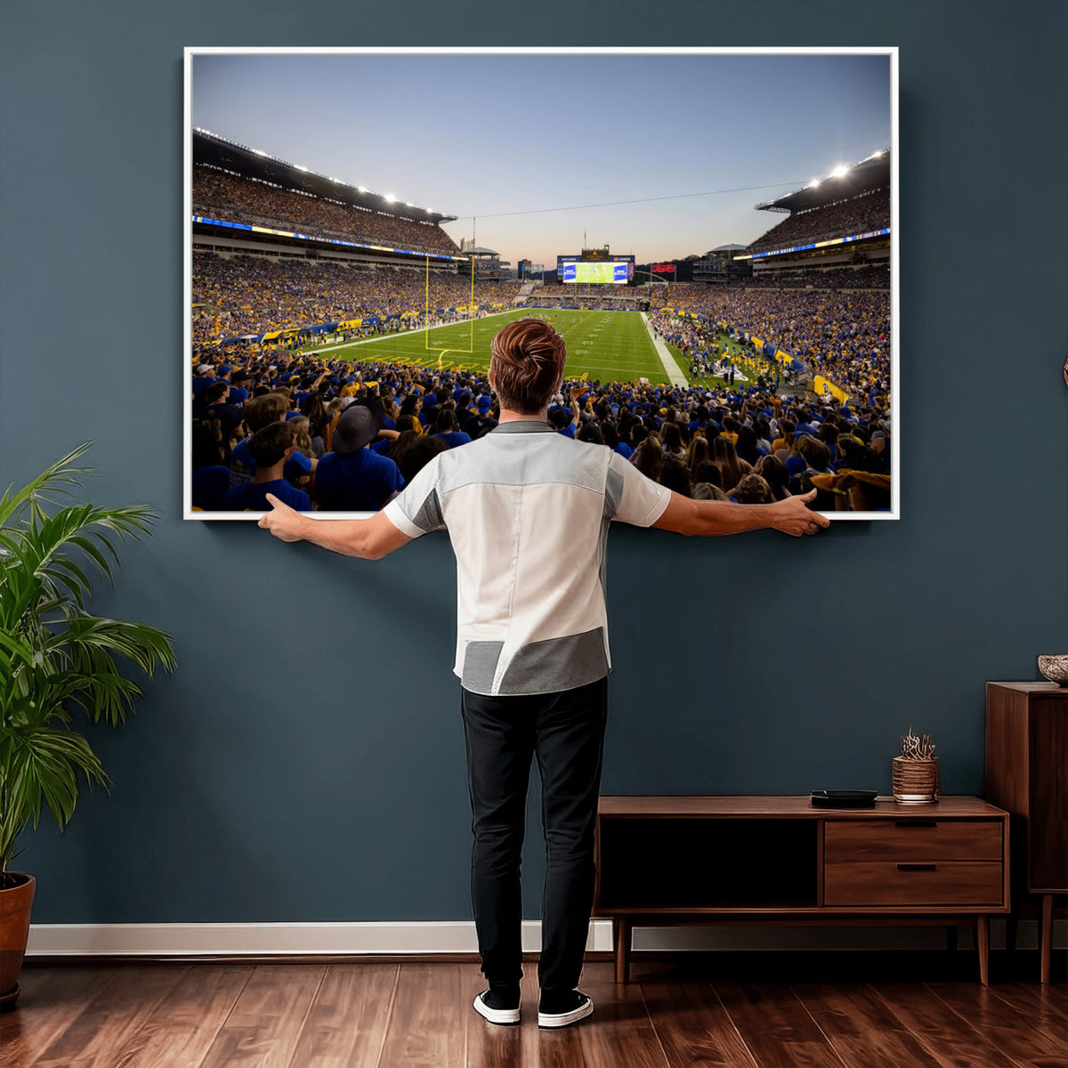 41853-MGV-CV-36X24 - Pittsburgh Panthers Football Team Print - Pittsburgh Acrisure Stadium Wall Art Canvas Print