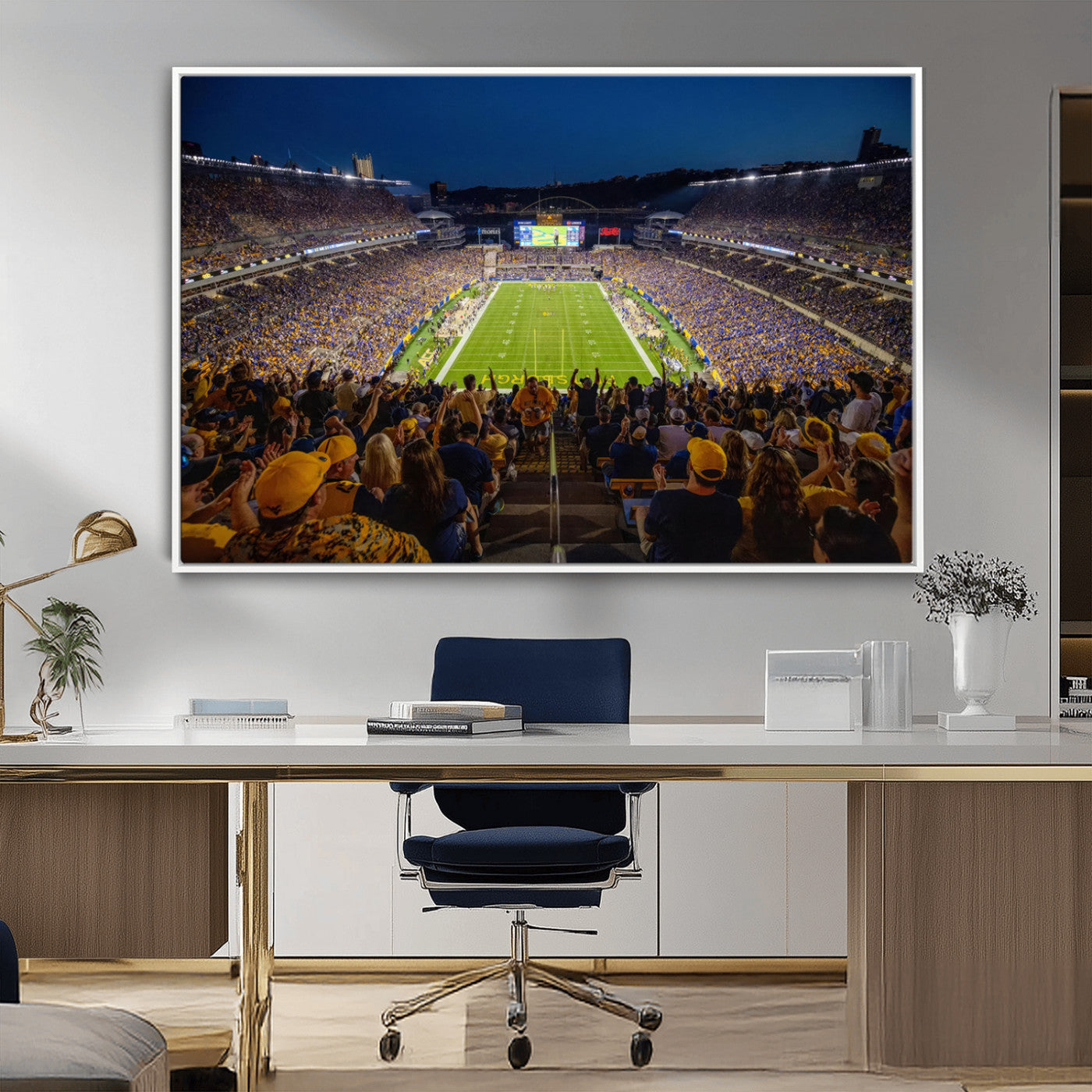 MGV-FC-36X24 - Pittsburgh Panthers Football Team Print - Pittsburgh Acrisure Stadium Wall Art Canvas Print