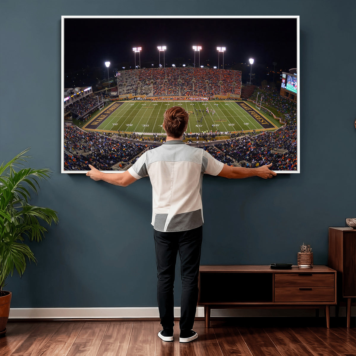 26033-MGV-CV-36X24 - Demon Deacons Print Canvas, Football Team Print