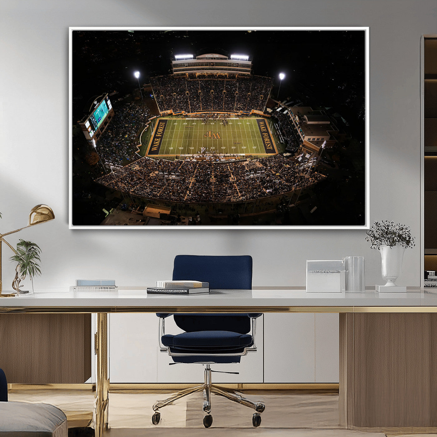 MGV-FC-36X24 - Wake Forest University Demon Deacons Canvas Printi, Football Team Print - Winston-Salem Allegacy