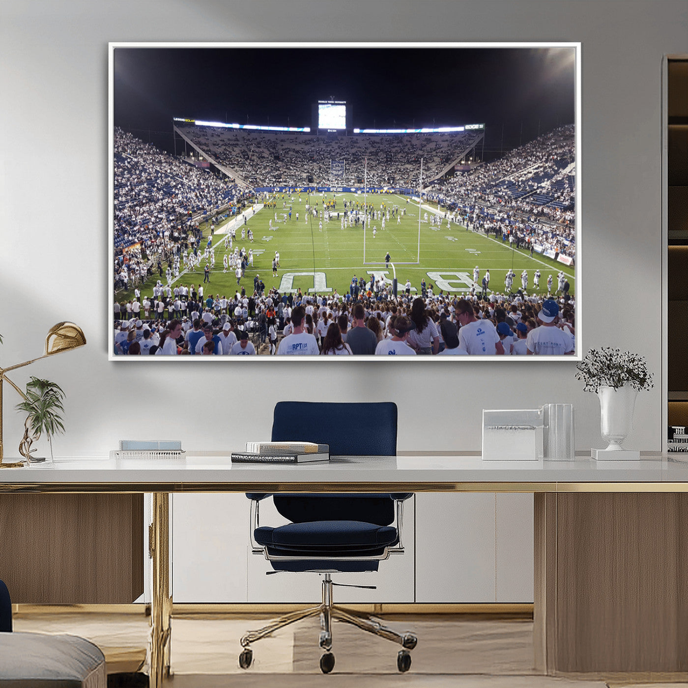 MGV-FC-36X24 - Brigham Young University Cougars Football Print Canvas - Provo LaVell Edwards Stadium Wall Art
