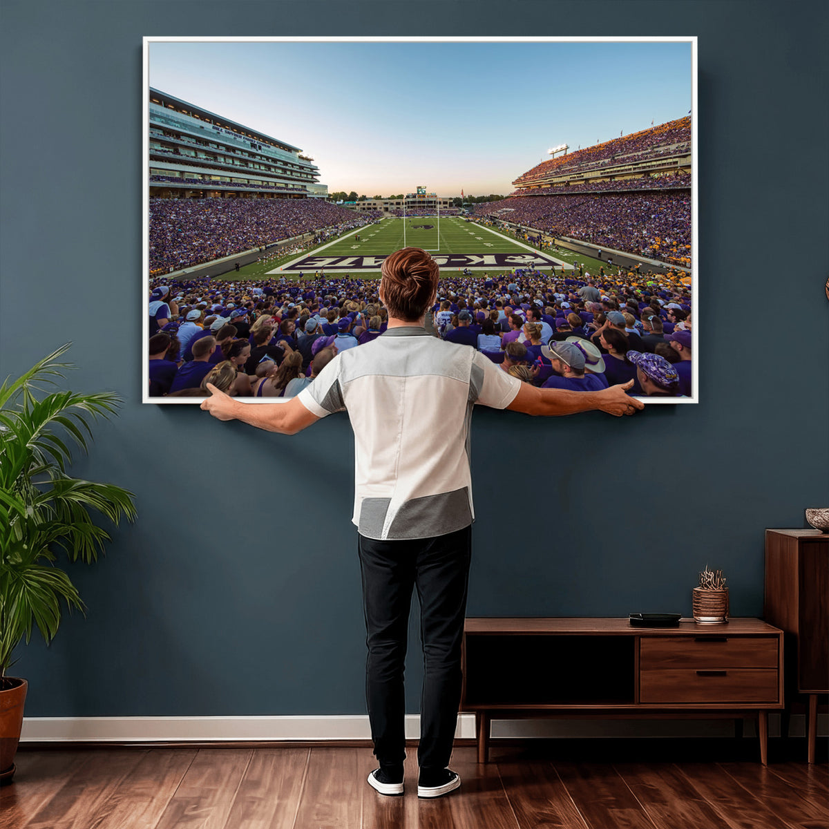 82792-MGV-CV-36X24 - Kansas State University Wildcats Football Team Print - Manhattan Bill Snyder Family Football Stadium