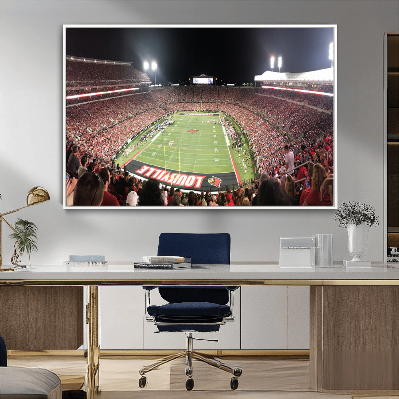 MGV-FC-36X24 - University of Louisville Cardinals Football Team Print - Louisville Cardinal Stadium Wall Art Canvas