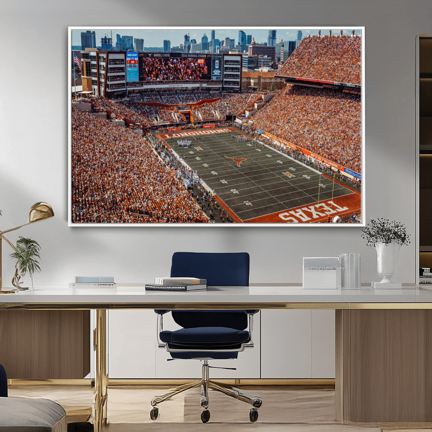 MGV-FC-36X24 - University of Texas Longhorns Football Team Print - Austin Darrell K Royal-Texas Memorial Stadium