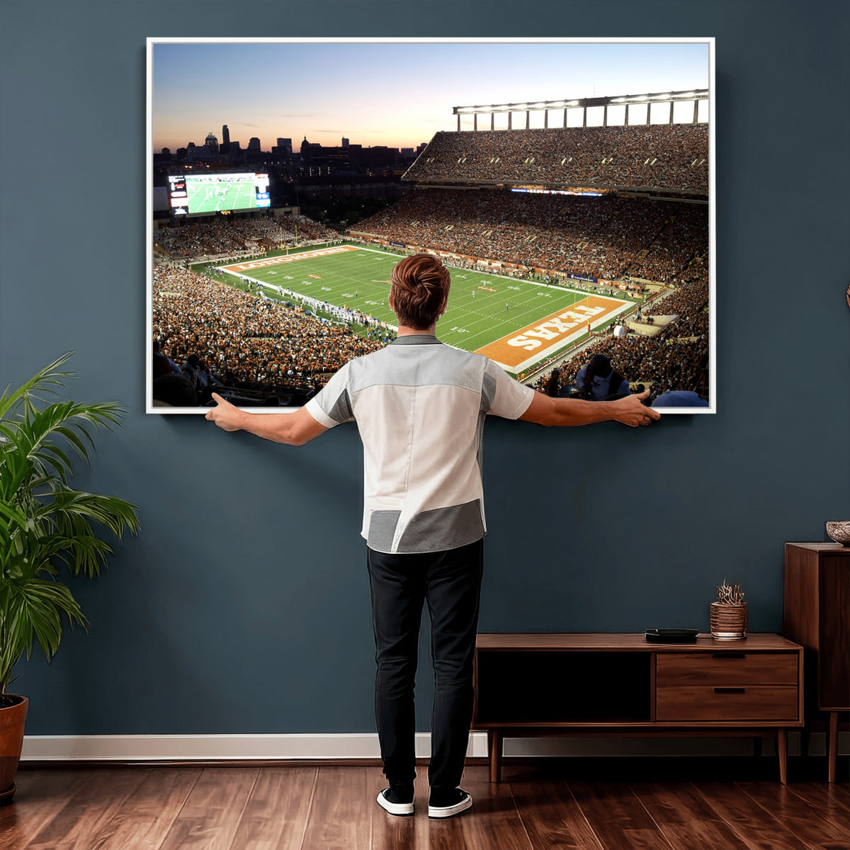 11455-MGV-CV-36X24 - Darrell K Royal-Texas Memorial Stadium Canvas Wall Art - Texas Longhorns Football Match