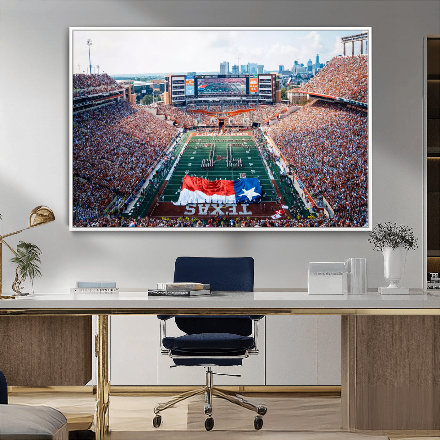MGV-FC-36X24 - University of Texas Longhorns Football Team Canvas Print - Austin Darrell K Royal-Texas Memorial