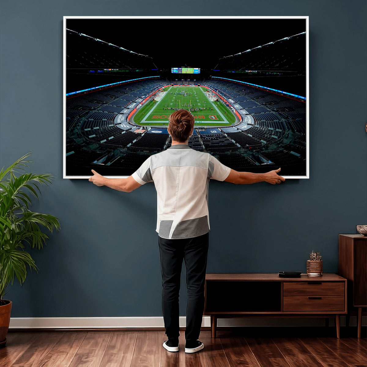 14797-MGV-CV-36X24 - Denver Broncos Football Team Print Canvas- Denver Empower Field at Mile High Stadium Wall Art Canvas