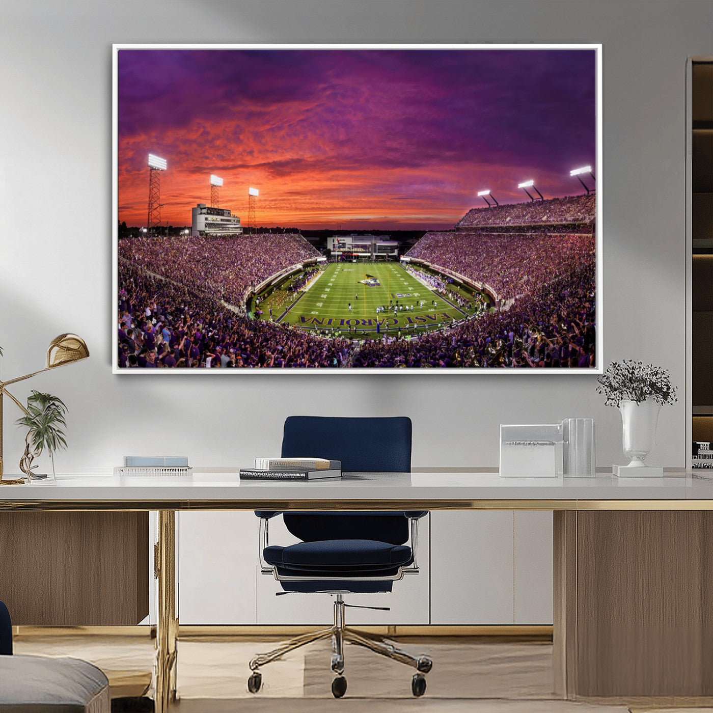 MGV-FC-36X24 - East Carolina University Pirates Football Print Canvas- Greenville Dowdy-Ficklen Stadium Wall Art