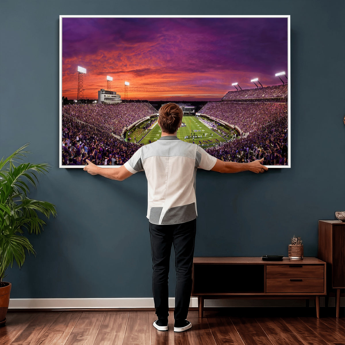 88575-MGV-CV-36X24 - East Carolina University Pirates Football Print Canvas- Greenville Dowdy-Ficklen Stadium Wall Art