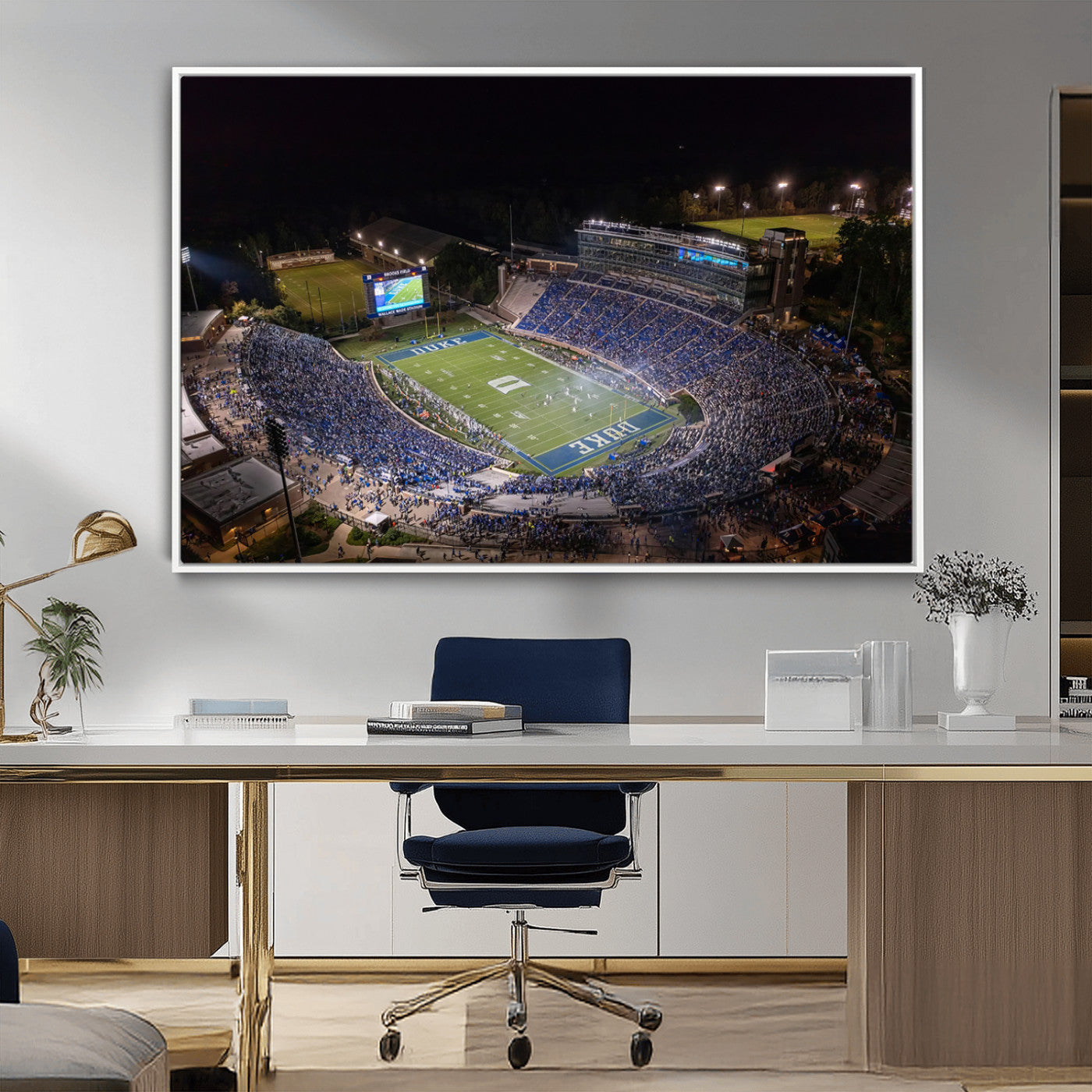 MGV-FC-36X24 - Duke University Blue Devils Football Print Canvas - Durham Wallace Wade Stadium Wall Art Canvas