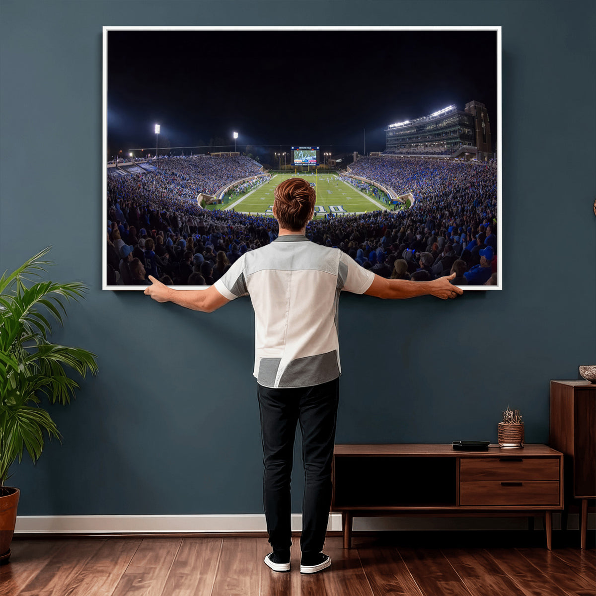 21070-MGV-CV-36X24 - Duke University Blue Devils Football Team Print - Durham Wallace Wade Stadium Wall Art Canvas Print