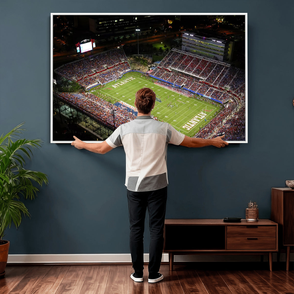 12682-MGV-CV-36X24 - Florida Atlantic University Owls Canvas Print, Football Team Print - Boca Raton FAU Stadium Wall Art