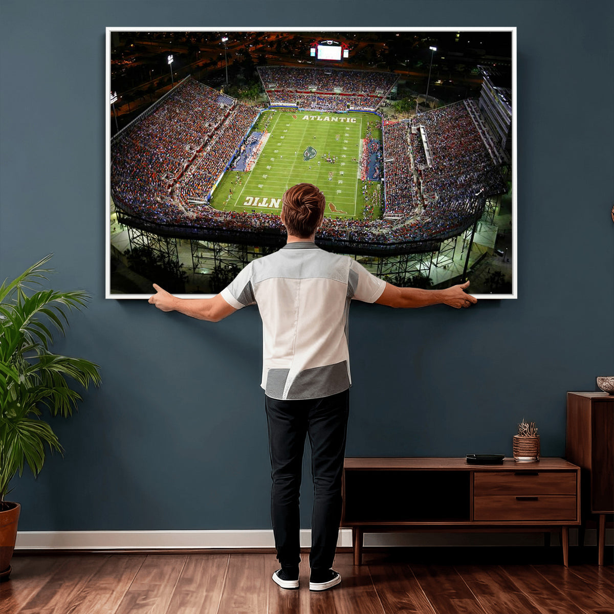 72354-MGV-CV-36X24 - Florida Atlantic University Owls Football Team Print - Boca Raton FAU Stadium Wall Art Canvas Print