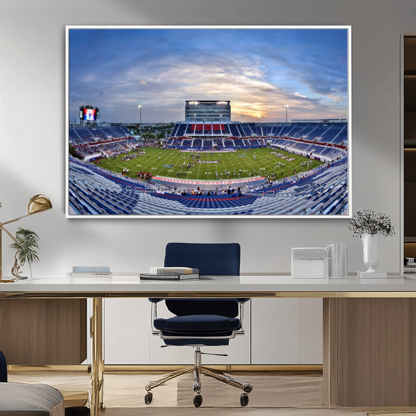 MGV-FC-36X24 - Florida Atlantic University Owls Football Team Print - Boca Raton FAU Stadium Wall Art Canvas Print