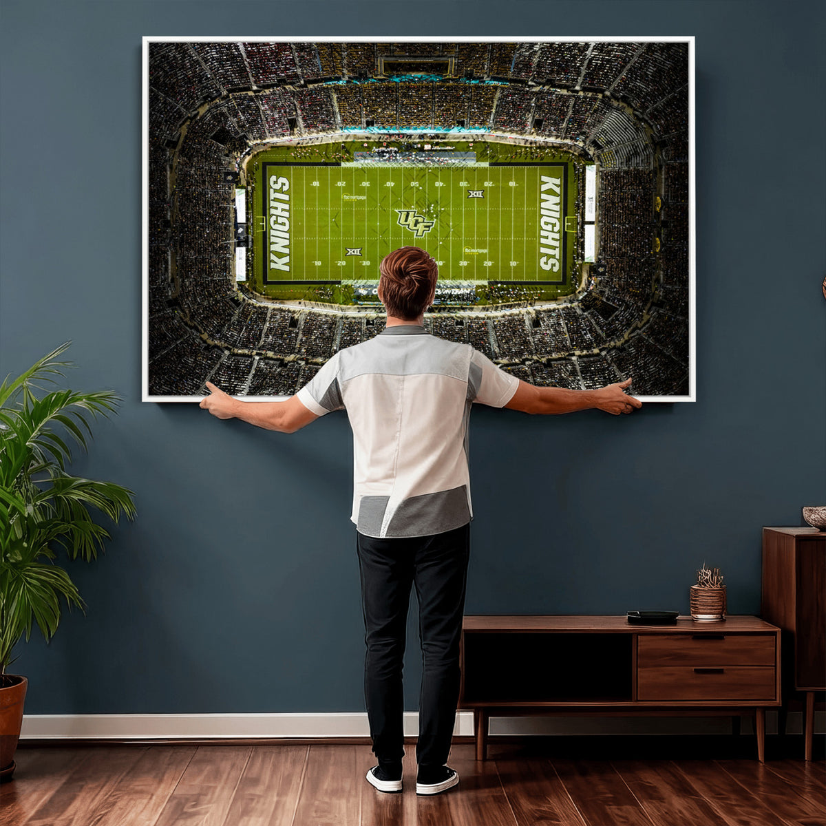 58050-MGV-CV-36X24 - UCF Knights Football Team Print - Orlando FBC Mortgage Stadium Wall Art, UCF Knights Canvas Print