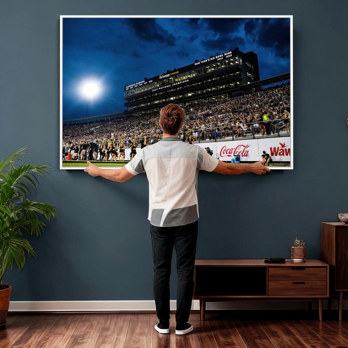 40217-MGV-CV-36X24 - UCF Knights Football Team Print - Orlando FBC Mortgage Stadium Wall Art Canvas Print