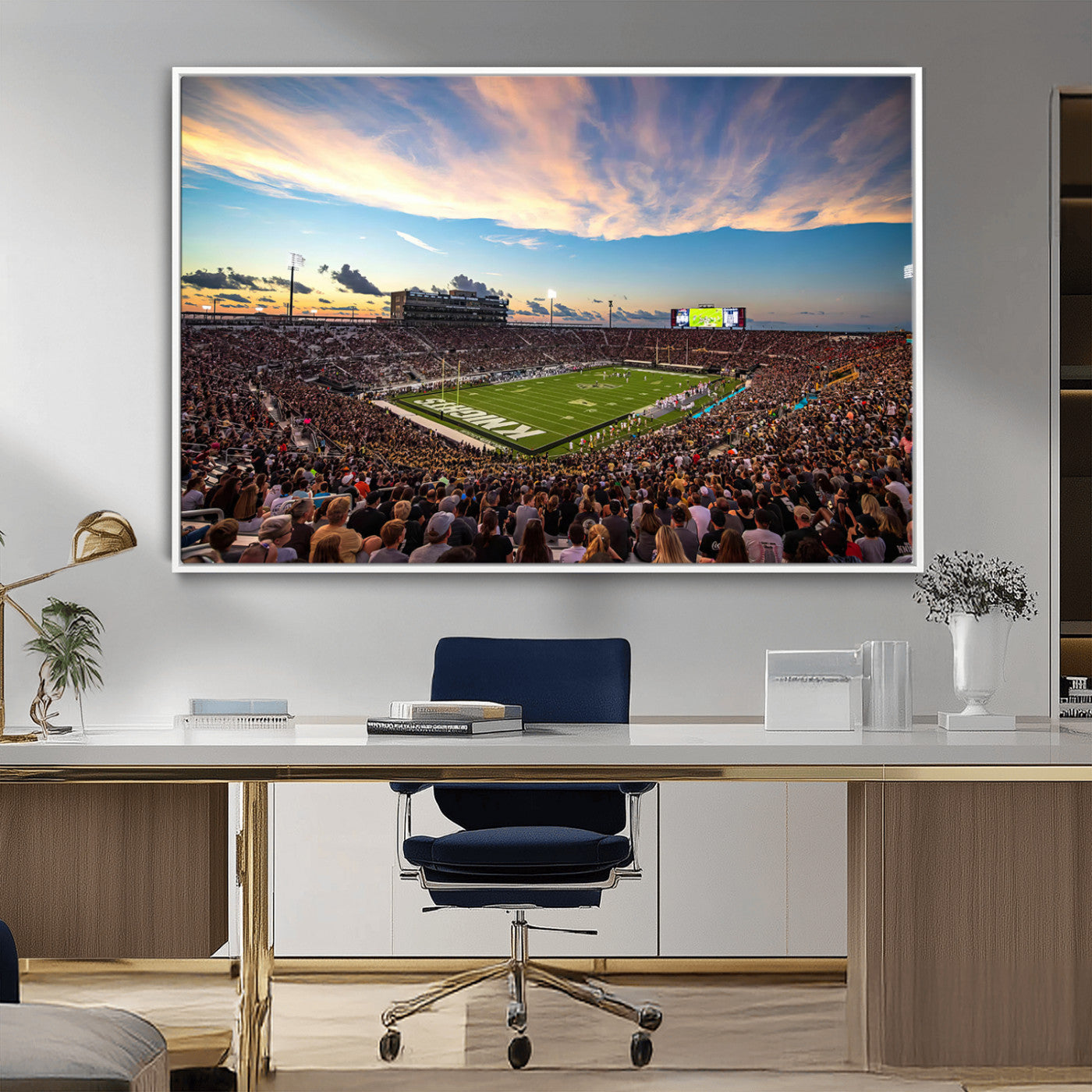 MGV-FC-36X24 - UCF Knights Football Team Print - Orlando FBC Mortgage Stadium Wall Art Canvas Print