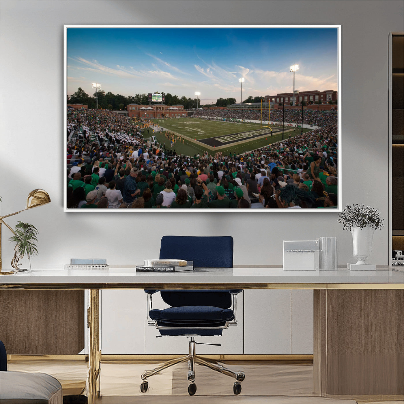 MGV-FC-36X24 - University of Charlotte 49ers Football Team Print - Charlotte Jerry Richardson Stadium Wall Art