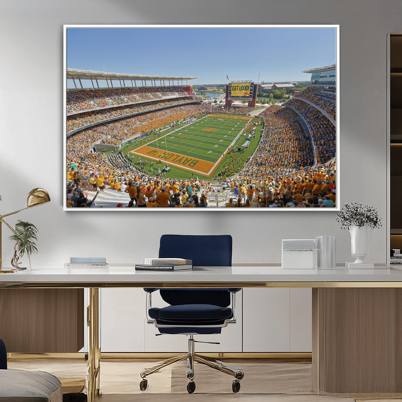 MGV-FC-36X24 - Baylor University Bears Football Team Print - Waco McLane Stadium Wall Art Canvas Print