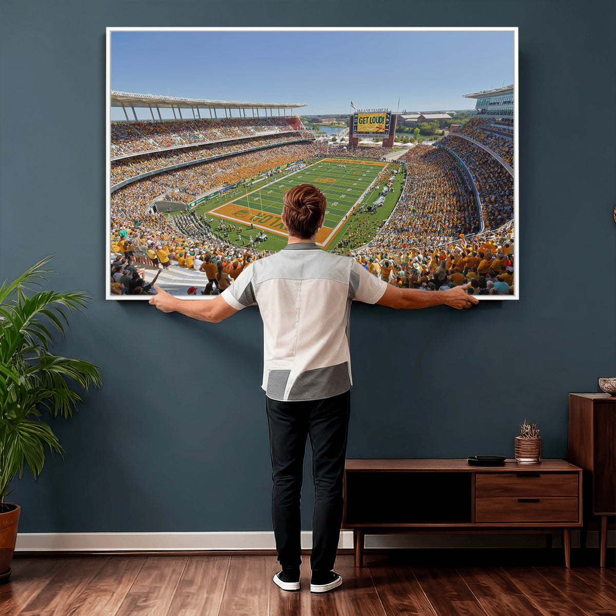 49912-MGV-CV-36X24 - Baylor University Bears Football Team Print - Waco McLane Stadium Wall Art Canvas Print