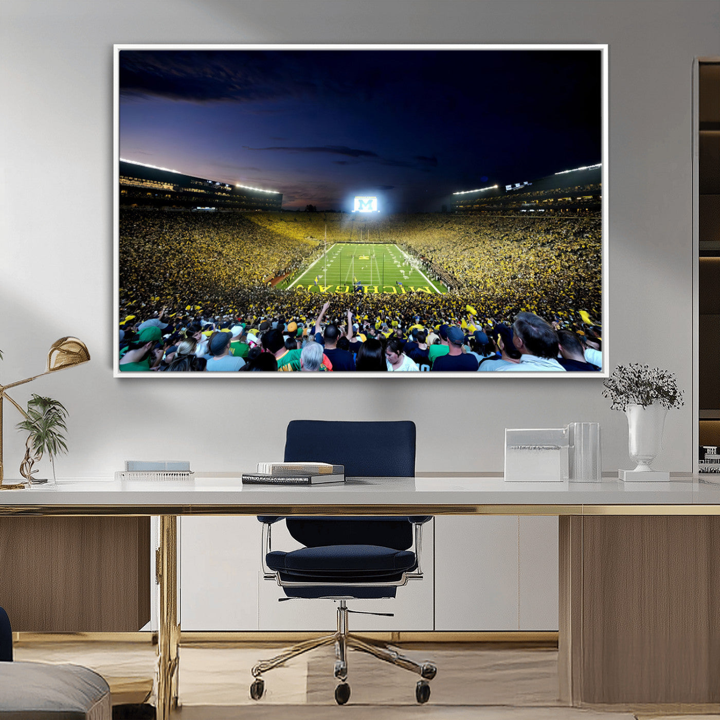 MGV-FC-36X24 - University of Michigan Wolverines Football Team Print - Ann Arbor Michigan Stadium Canvas Print