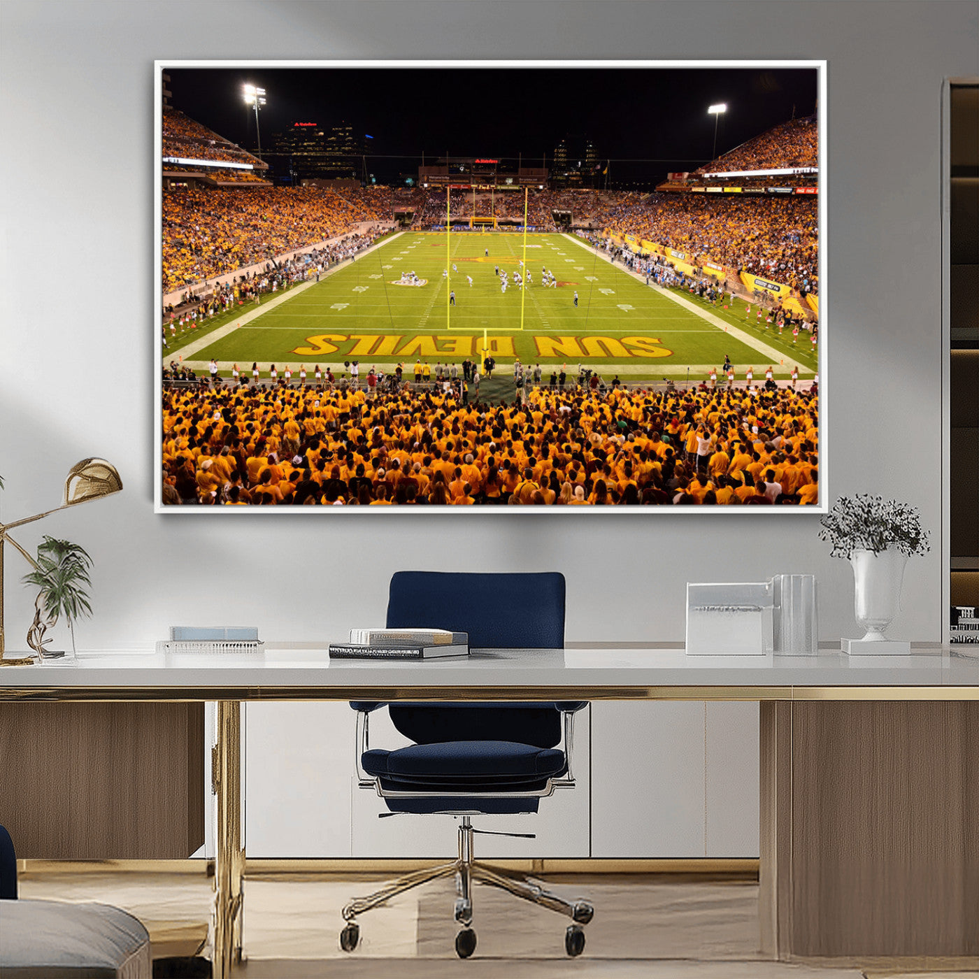 MGV-FC-36X24 - ASU Sun Devils Football Team Print - Phoenix Mountain America Stadium Wall Art Canvas Print
