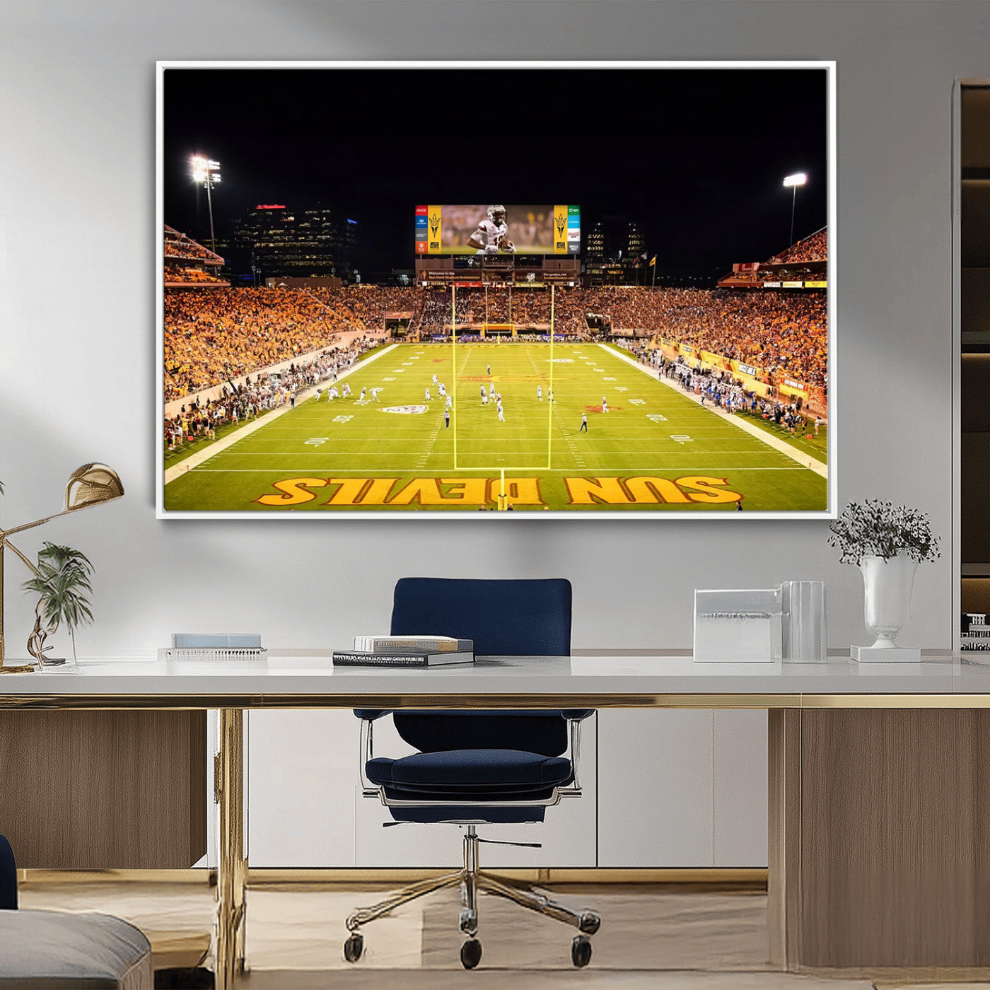 MGV-FC-36X24 - ASU Sun Devils Football Team Print - Phoenix Mountain America Stadium Canvas Print
