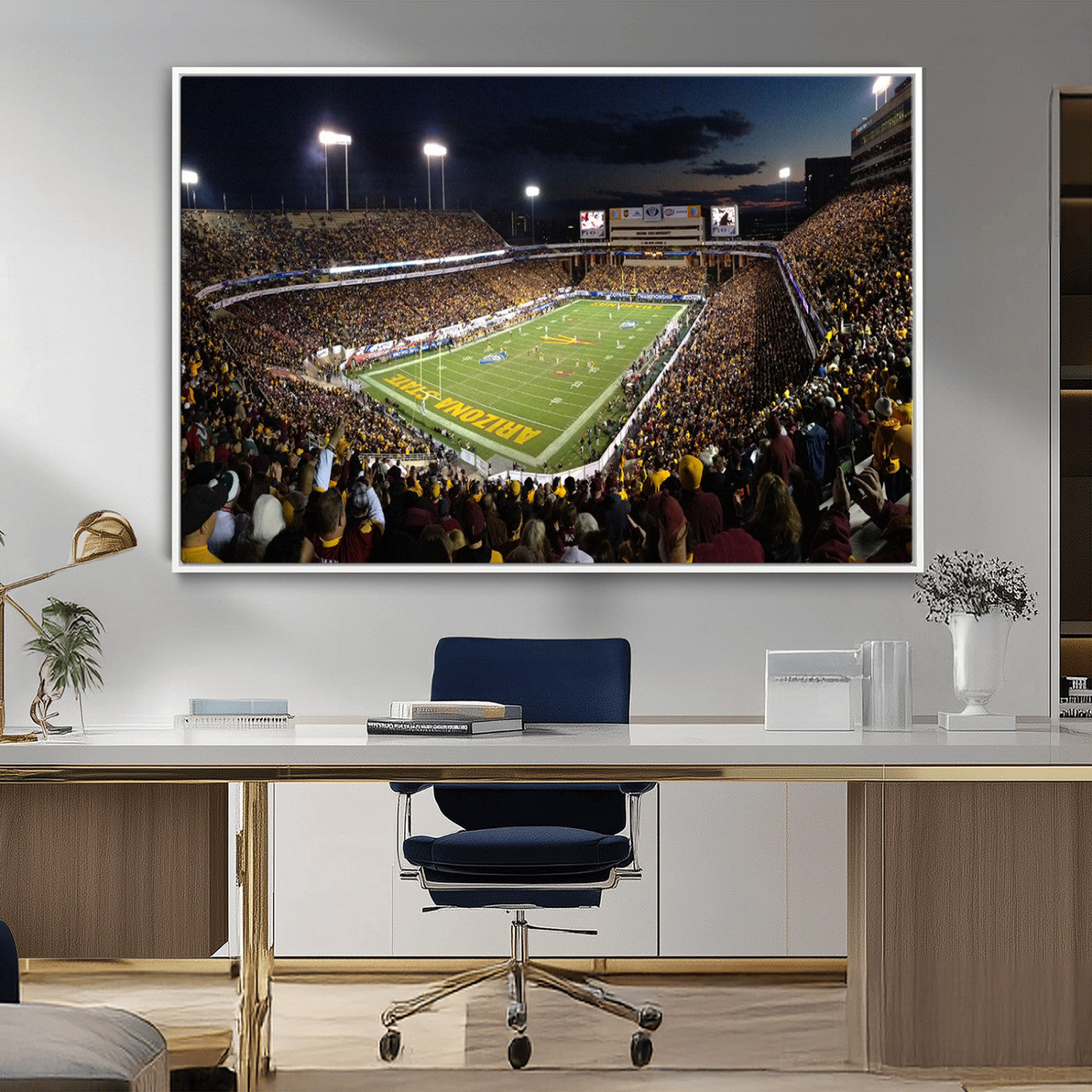 MGV-FC-36X24 - ASU Sun Devils Football Team Print Canvas - Phoenix Mountain America Stadium Wall Art Canvas Print