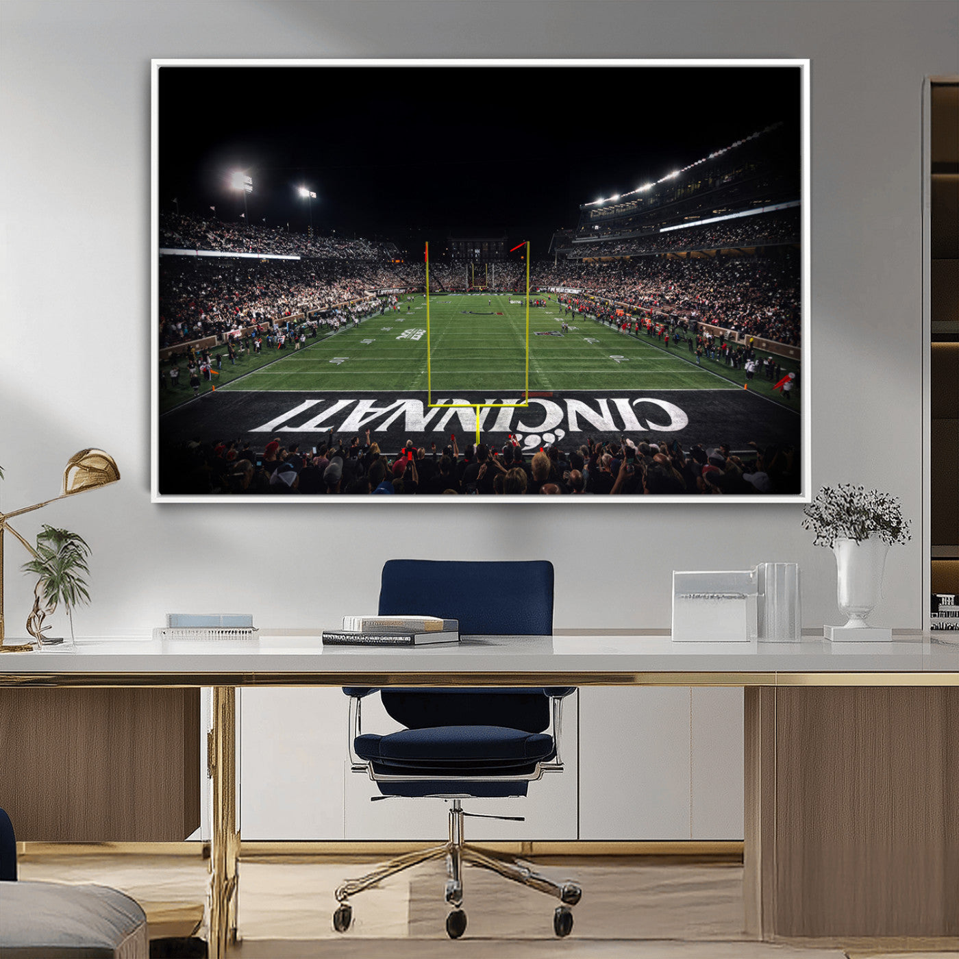 MGV-FC-36X24 - Cincinnati Bearcats Football Team Print - Nippert Stadium Wall Art Canvas Print