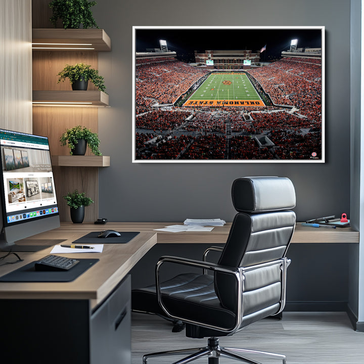 Oklahoma State Cowboys Canvas Print, Football Team Print - Stillwater Boone Pickens Stadium Wall Art Canvas Print