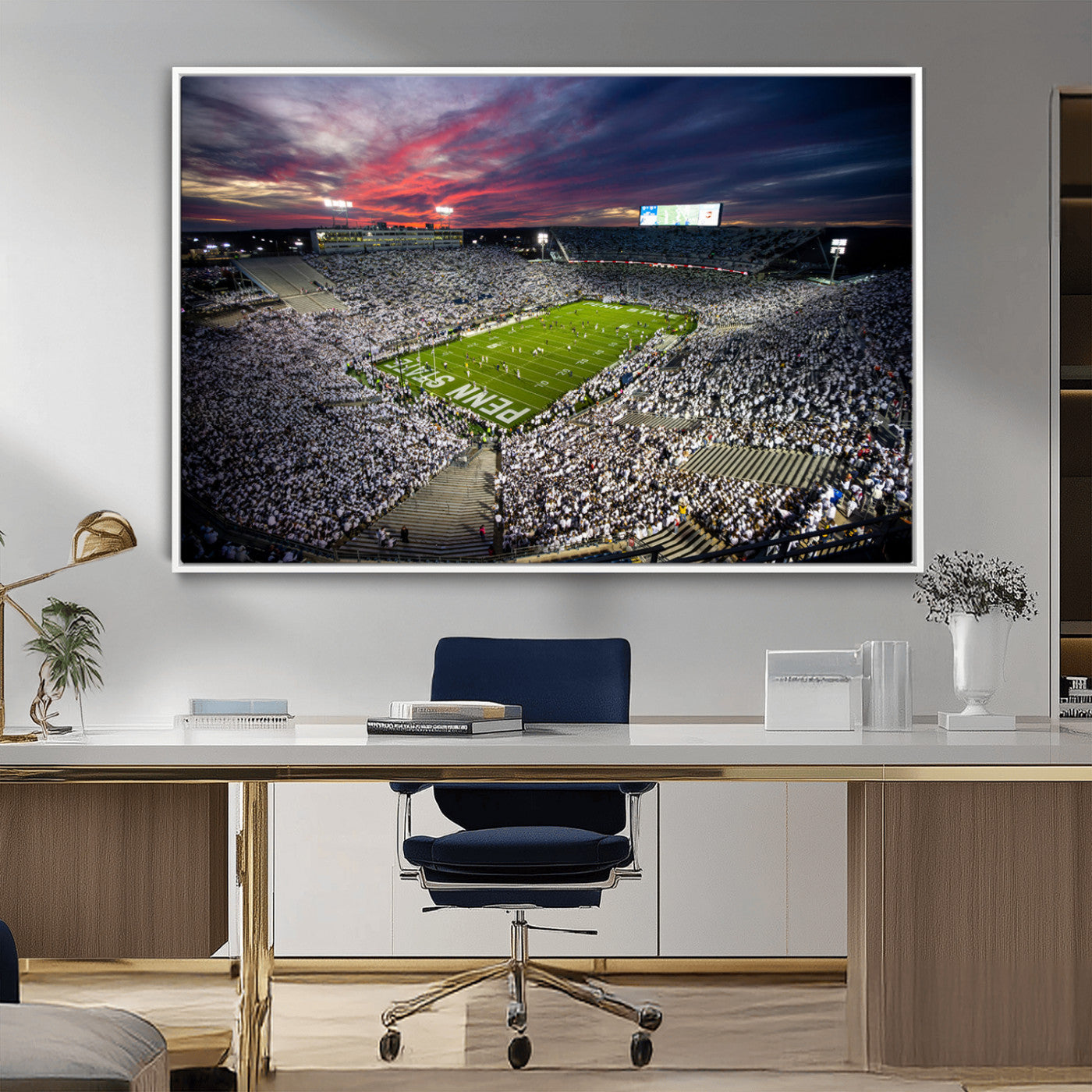 MGV-FC-36X24 - Penn State Nittany Lions Football Team Print - University Park Beaver Stadium Art Canvas Print