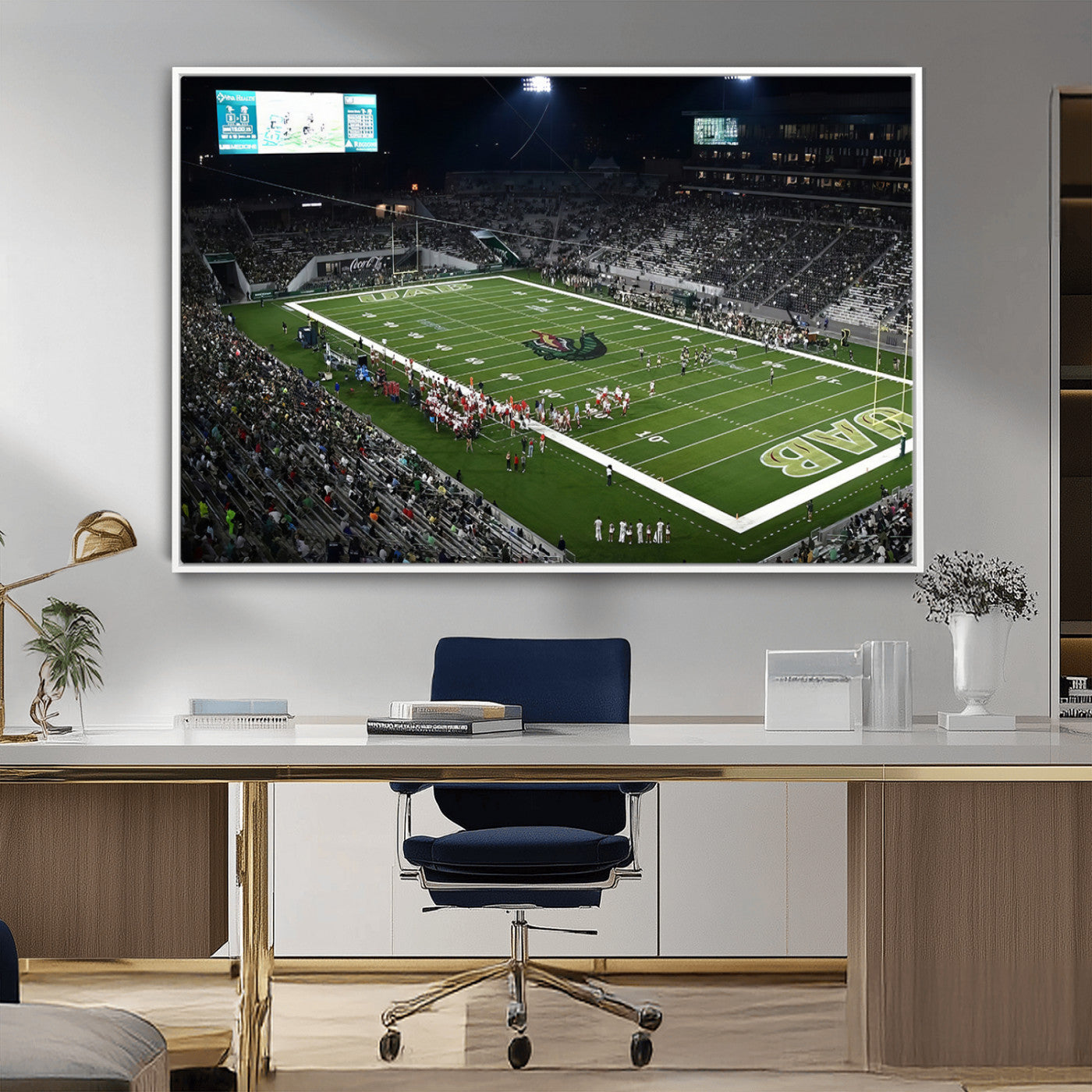 MGV-FC-36X24 - UAB Blazers Football Team Print - Birmingham Protective Stadium Wall Art Canvas Print