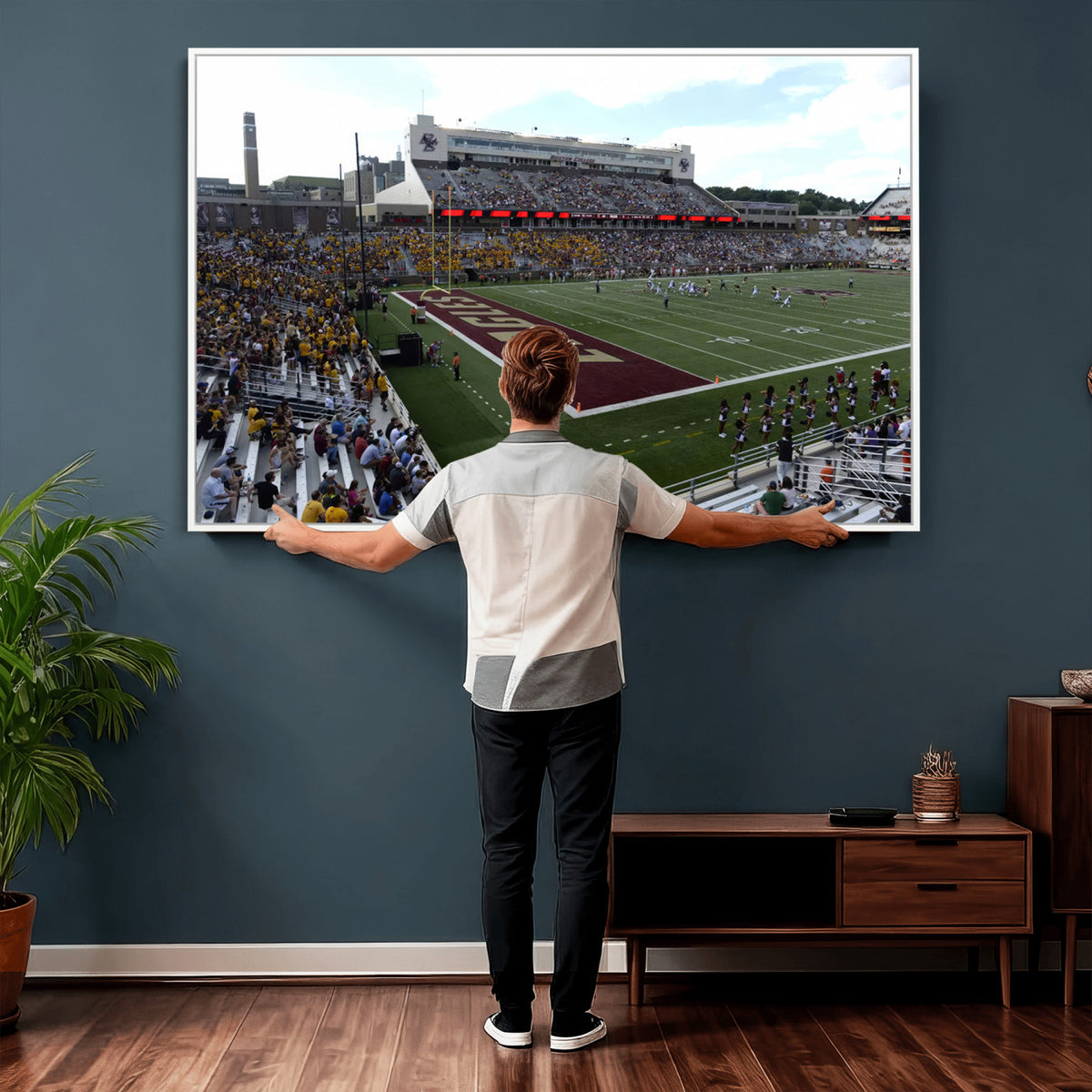 61503-MGV-CV-36X24 - Boston College Eagles Football Team Print - Boston Alumni Stadium Wall Art Canvas Print
