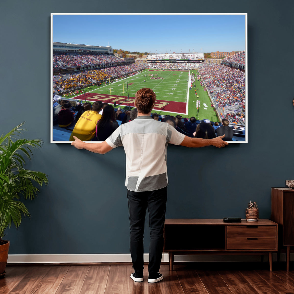 78117-MGV-CV-36X24 - Boston College Eagles Football Team Print - Boston Alumni Stadium Wall Art Canvas Print